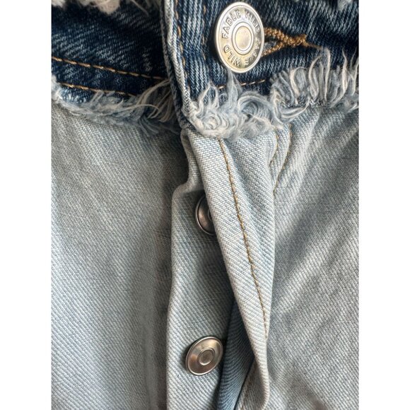 Wild Fable Patchwork Button Fly Blue Jean Shorts Denim - Picture 5 of 8